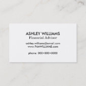 シックな白と金ゴールド |名刺 名刺 (裏面)