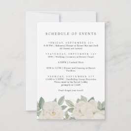 シックな白のバラ花の春のスケジュールイベント 招待状