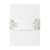 シックな白のバラ花の植物性モノグラム 招待状ベリーバンド (裏面例)