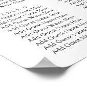 シックな白のバラ花の植物性結婚の席 ポスター (角)