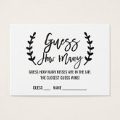 シックな白の黒の推測どのように多くのキスゲームカード (正面)