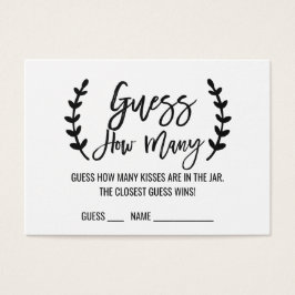 シックな白の黒の推測どのように多くのキスゲームカード