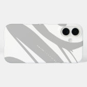 シックな白モダンとグレークールを作成する Case-Mate iPhoneケース (裏面 (横))