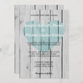 シックな白素朴木材 招待状 (正面/裏面)