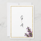 シックな白金ゴールド紫ピンクグリーン結婚フローラ 招待状 (裏面)