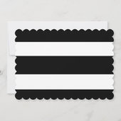 シックな白黒のストライプが日付を保存 セーブザデート (裏面)