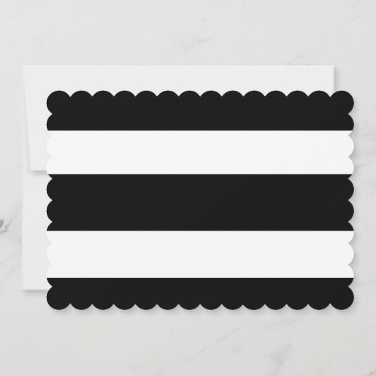 シックな白黒のストライプが日付を保存 セーブザデート (裏面)