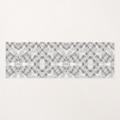 シックな白黒のストライプ花パターン ヨガマット (正面(横))