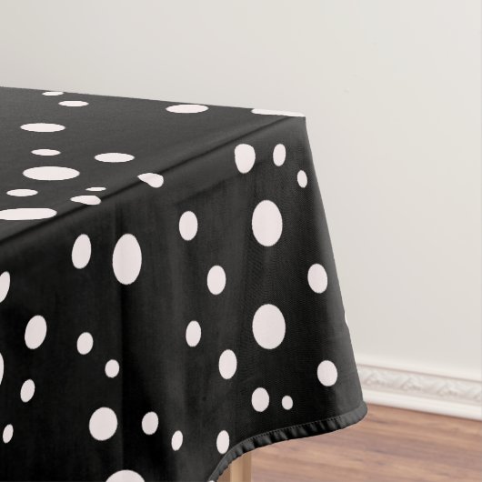 シックな白黒のドット | エレガントパターン（の模様が）ある テーブルクロス (インサイチュ)