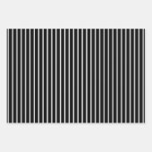 シックな白黒のパタストライプーンのミニマル ラッピングペーパーシート (正面)