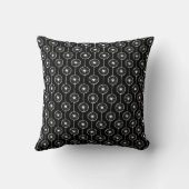 シックな白黒の名前モノグラムのハートドット クッション (裏面)