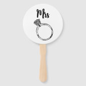 シックな白黒の新郎新婦または新郎結婚のゲーム ハンドファン (正面)