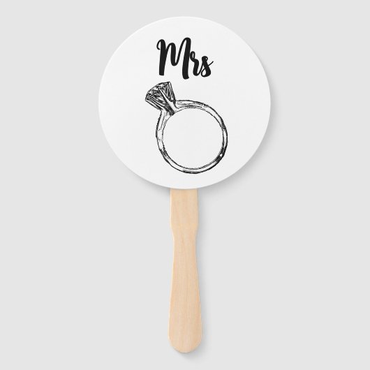 シックな白黒の新郎新婦または新郎結婚のゲーム ハンドファン (正面)