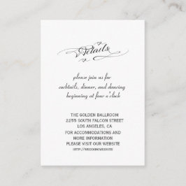 シックな白黒の書道結婚の詳細 エンクロージャーカード