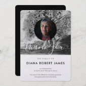 シックな白黒の木の写真悔やみや弔慰 サンキューカード (正面/裏面)