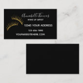 シックな白黒の金ゴールドのまつげ 名刺 (正面/裏面)