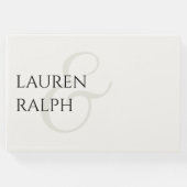 シックな白黒カップルのモノグラム ゲストブック (正面)