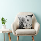 シックな白黒カップル写真スクリプトラブ クッション (椅子)