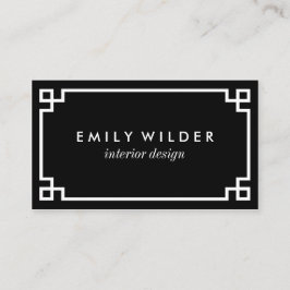 シックな白黒ギリシャ鍵 名刺