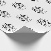 シックな白黒スクリプ動揺してトモノグラム ラッピングペーパー (角)