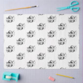 シックな白黒スクリプ動揺してトモノグラム 薄葉紙 (クラフト)