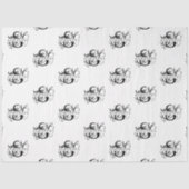 シックな白黒スクリプ動揺してトモノグラム 薄葉紙 (正面)