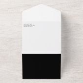 シックな白黒ストライプの結婚が一つになる オールインワン招待状 (外側)