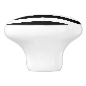 シックな白黒ストライプ名前をカスタムするモノグラム セラミックノブ (側面)