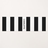 シックな白黒ストライプ名前をカスタムするモノグラム ヨガマット (正面(横))