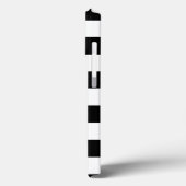 シックな白黒ストライプ名前をカスタムするモノグラム Case-Mate iPhoneケース (裏面 / 左)