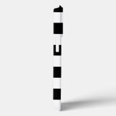 シックな白黒ストライプ名前をカスタムするモノグラム Case-Mate iPhoneケース (裏面 / 右)