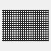 シックな白黒ストライプ格子模様の贈り物 ラッピングペーパーシート (正面2)