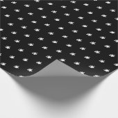 シックな白黒スノーフレークスクリスマスホリデー ラッピングペーパー (角)