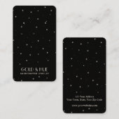 シックな白黒スパークルエレガントイヤリングディスプレイ 名刺 (正面/裏面)