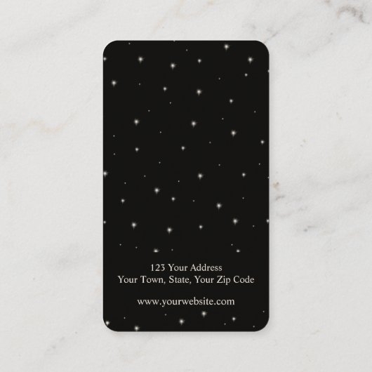 シックな白黒スパークルエレガントイヤリングディスプレイ 名刺 (裏面)