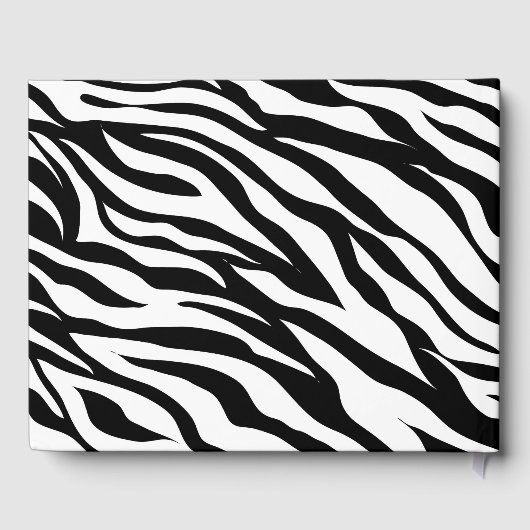 シックな白黒ゼブラプリントサファリ誕生日パーティー ゲストブック (裏面)