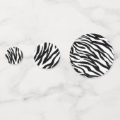 シックな白黒ゼブラプリントサファリ誕生日パーティー コンフェッティ (裏面)