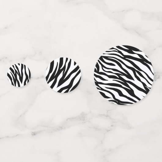 シックな白黒ゼブラプリントサファリ誕生日パーティー コンフェッティ (裏面)