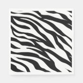 シックな白黒ゼブラプリントサファリ誕生日パーティー スタンダードランチョンナプキン (正面)