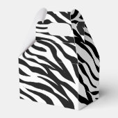 シックな白黒ゼブラプリントサファリ誕生日パーティー フェイバーボックス (裏面サイド)