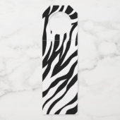 シックな白黒ゼブラプリントサファリ誕生日パーティー ボトルネックタグ (裏面)