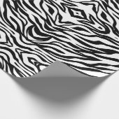シックな白黒ゼブラプリントサファリ誕生日パーティー ラッピングペーパー (角)