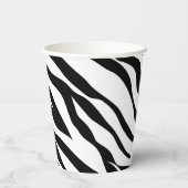 シックな白黒ゼブラプリントサファリ誕生日パーティー 紙コップ (裏面)