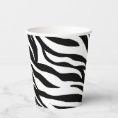 シックな白黒ゼブラプリントサファリ誕生日パーティー 紙コップ (正面)