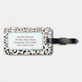 シックな白黒チータのプリントのモノグラム ラゲッジタグ (裏面横)