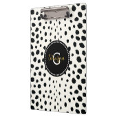 シックな白黒チータープリントパターンモノグラム クリップボード (左)