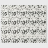 シックな白黒チータープリントパターンモノグラム ラッピングペーパー (フラット)