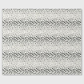 シックな白黒チータープリントパターンモノグラム ラッピングペーパー (フラット)