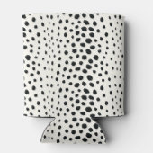 シックな白黒チータープリントパターンモノグラム 缶クーラー (裏面)