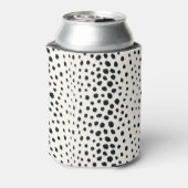 シックな白黒チータープリントパターンモノグラム 缶クーラー (缶裏面)